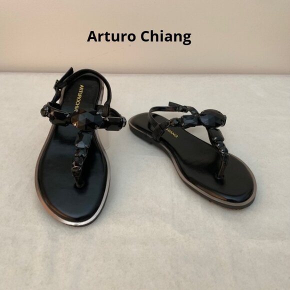 Arturo Chiang Women's Leather Sandals - Picture 1 of 9